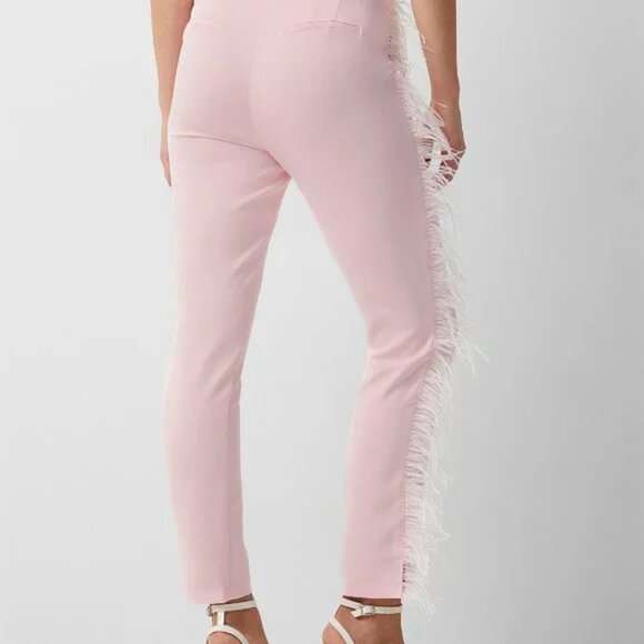 WHY DRESS x SIMONS PINK TUXEDO pants Sz S /~ 27 W * FEATHERED * FORMAL PARTY NWT - Picture 3 of 7
